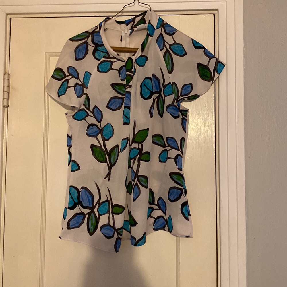 Leaves watercolor blouse